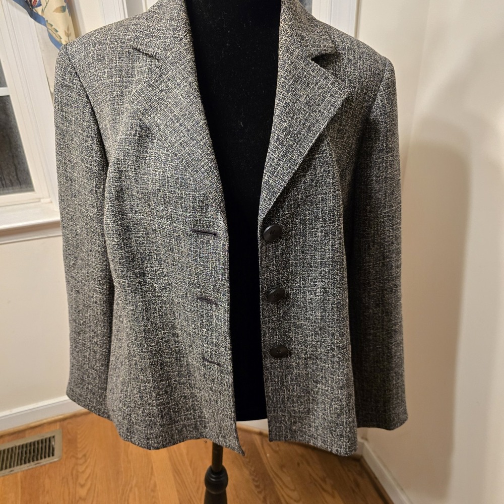 Jones Studio Women's Tweed Heathered Gray Blazer Church Career Dressy 14W - Picture 5 of 7